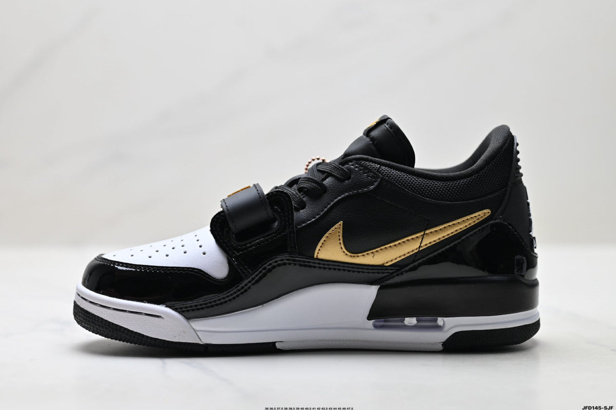 Jordan Legacy 312 Low Black White Metallic Gold Sneakers