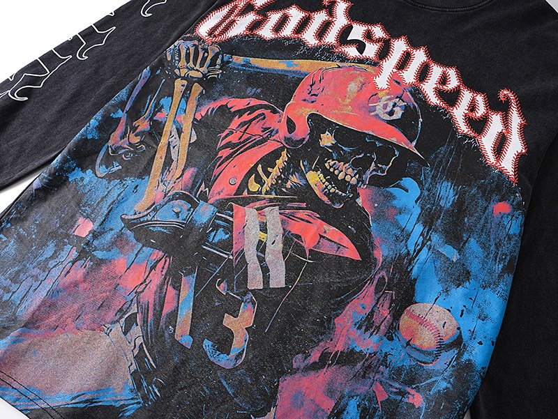 Godspeed Baseball Skeleton Graphic Long-Sleeve T-Shirt