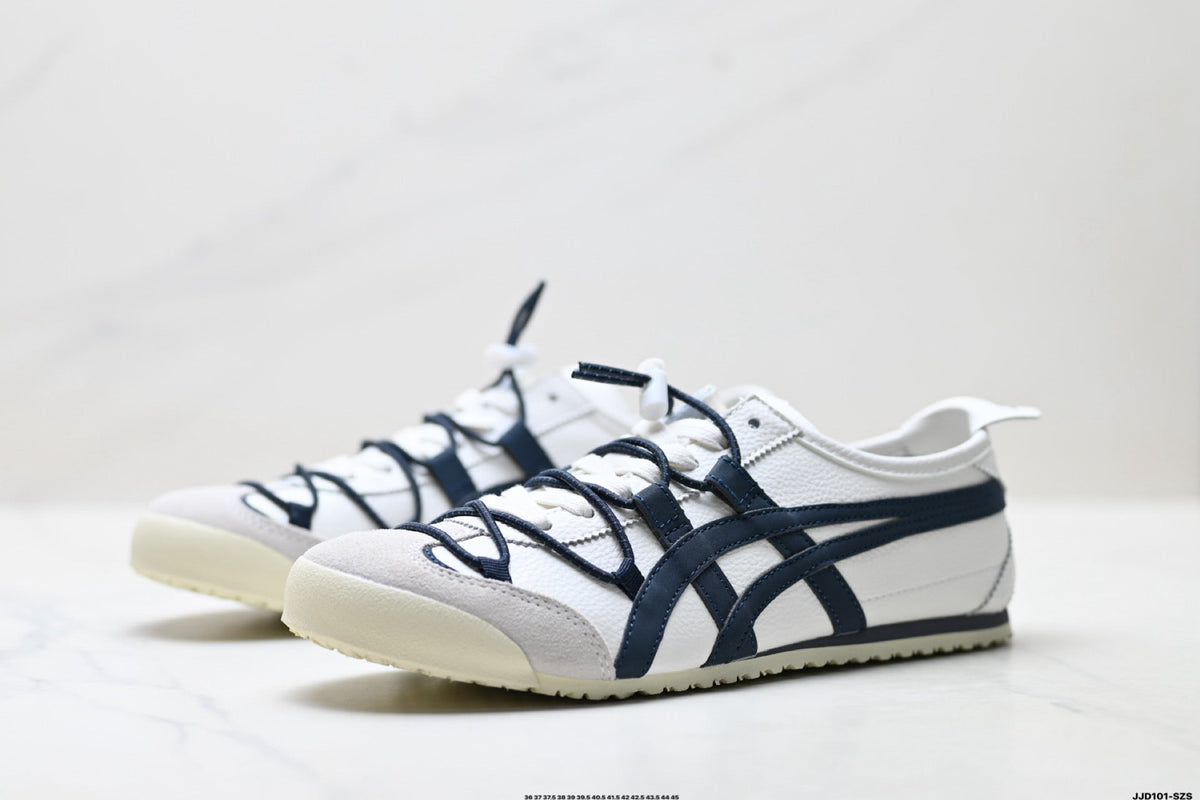 Onitsuka Tiger Retro Low Top White Navy Rope Lace Unisex Shoes Style 13