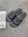 Giuseppe Zanotti Black Textured Slide Sandals