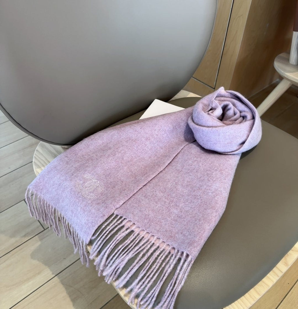 Chanel Two-Tone Fringed Scarf