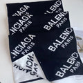 Balenciaga Black & White Knit Scarf