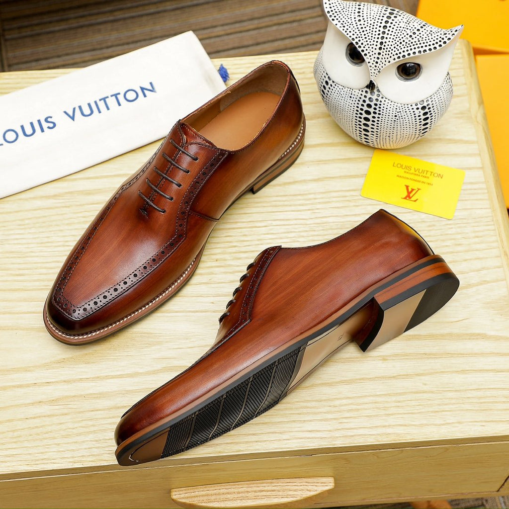 Louis Vuitton Men's Brown Lace-Up Dress Shoes