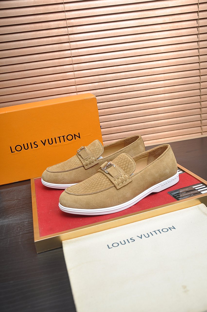 Louis Vuitton Tan Buckle Loafers