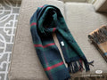 Gucci Green Plaid Wool Scarf