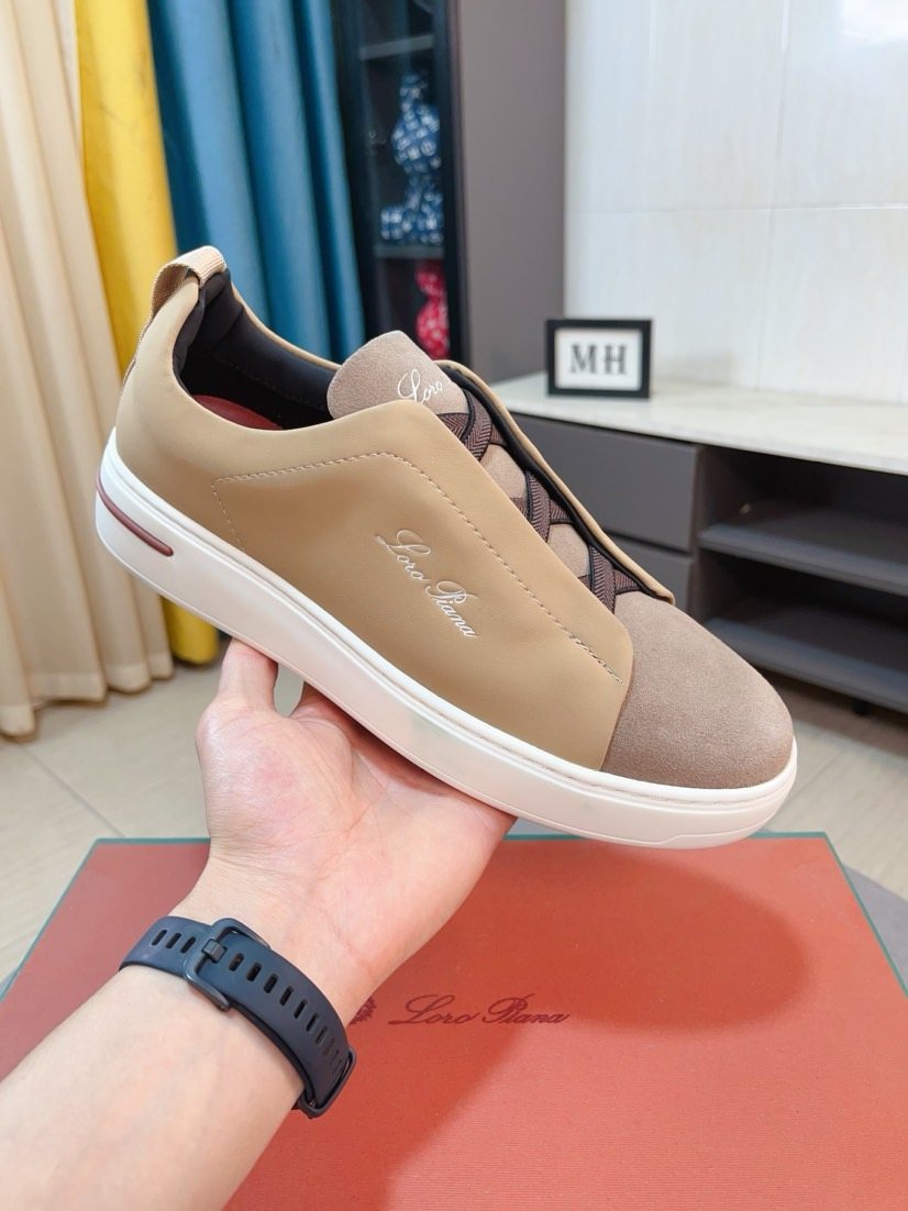Loro Piana Contrast-Toe Low-Top Sneakers