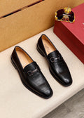 Ferragamo Men's Textured Leather Loafers - Low-Profile Sole