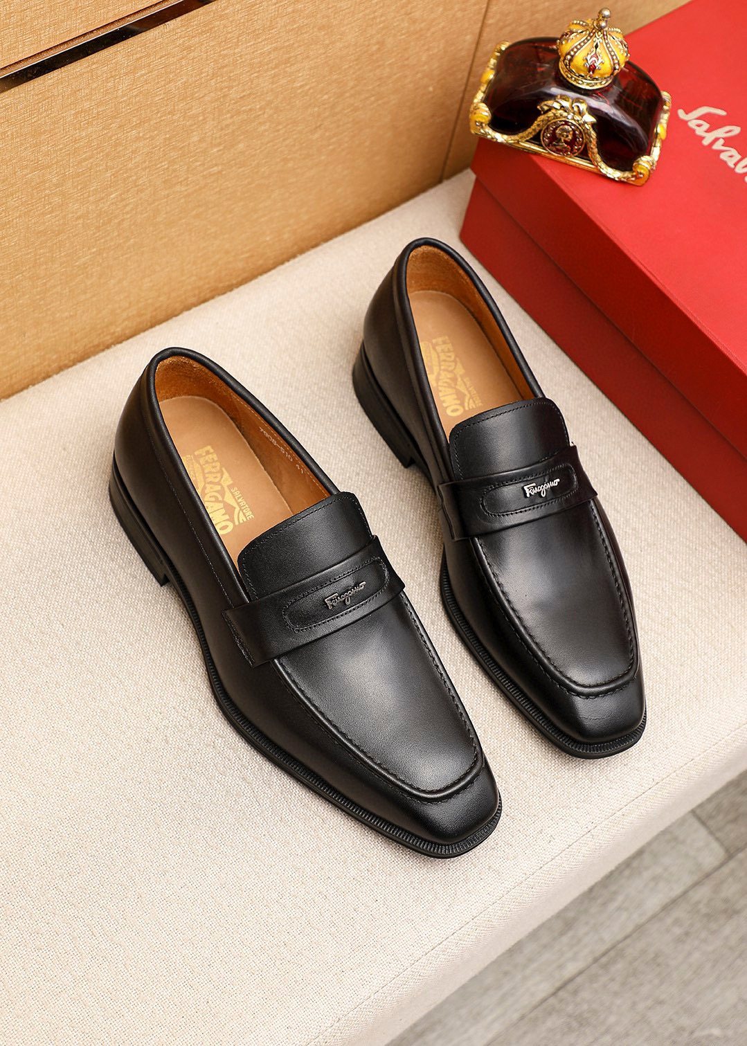 Ferragamo Leather Bit Loafers - Stacked Heel