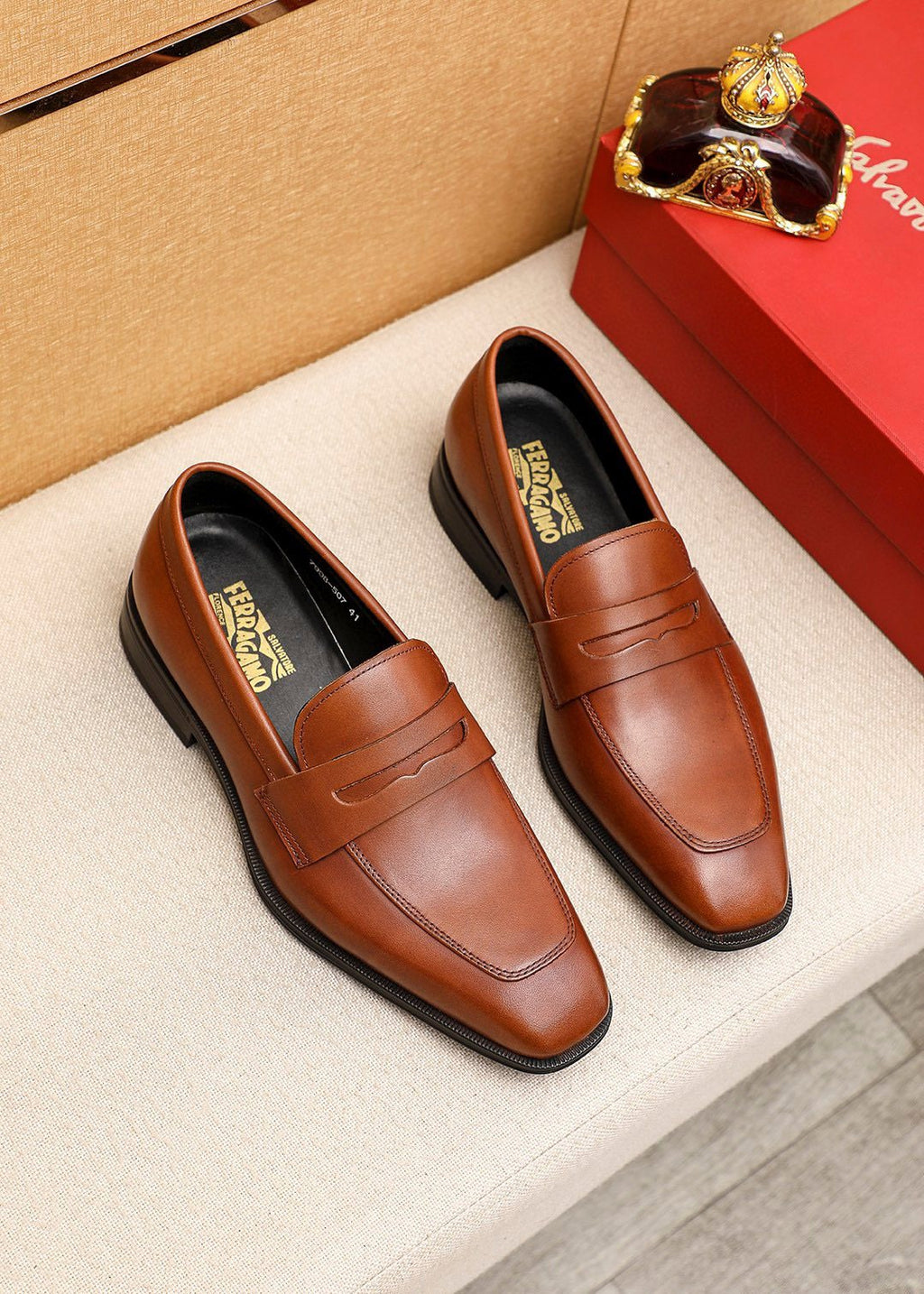 Ferragamo Leather Bit Loafers - Stacked Heel