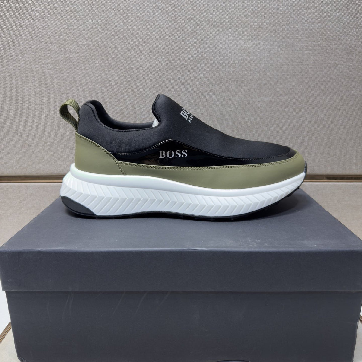 BOSS Men's Contrast-Trim Slip-On Sneakers