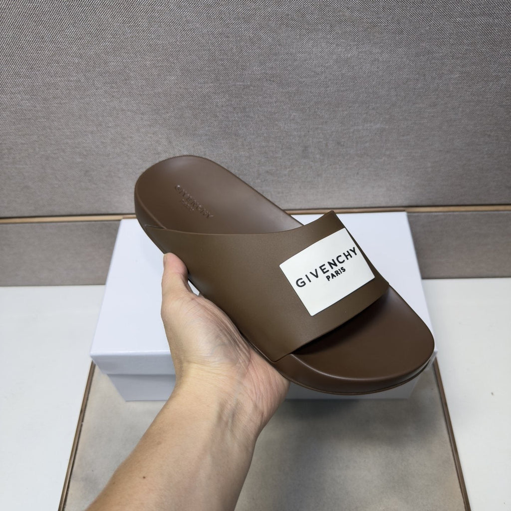 Givenchy Wordmark Patch Slide Sandals