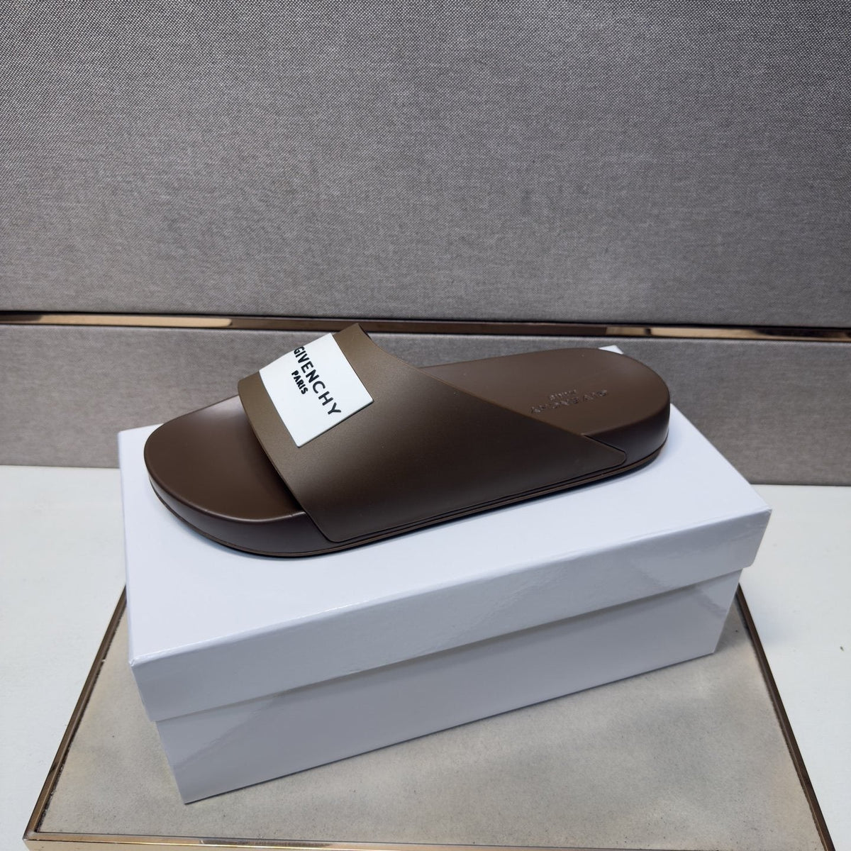 Givenchy Wordmark Patch Slide Sandals