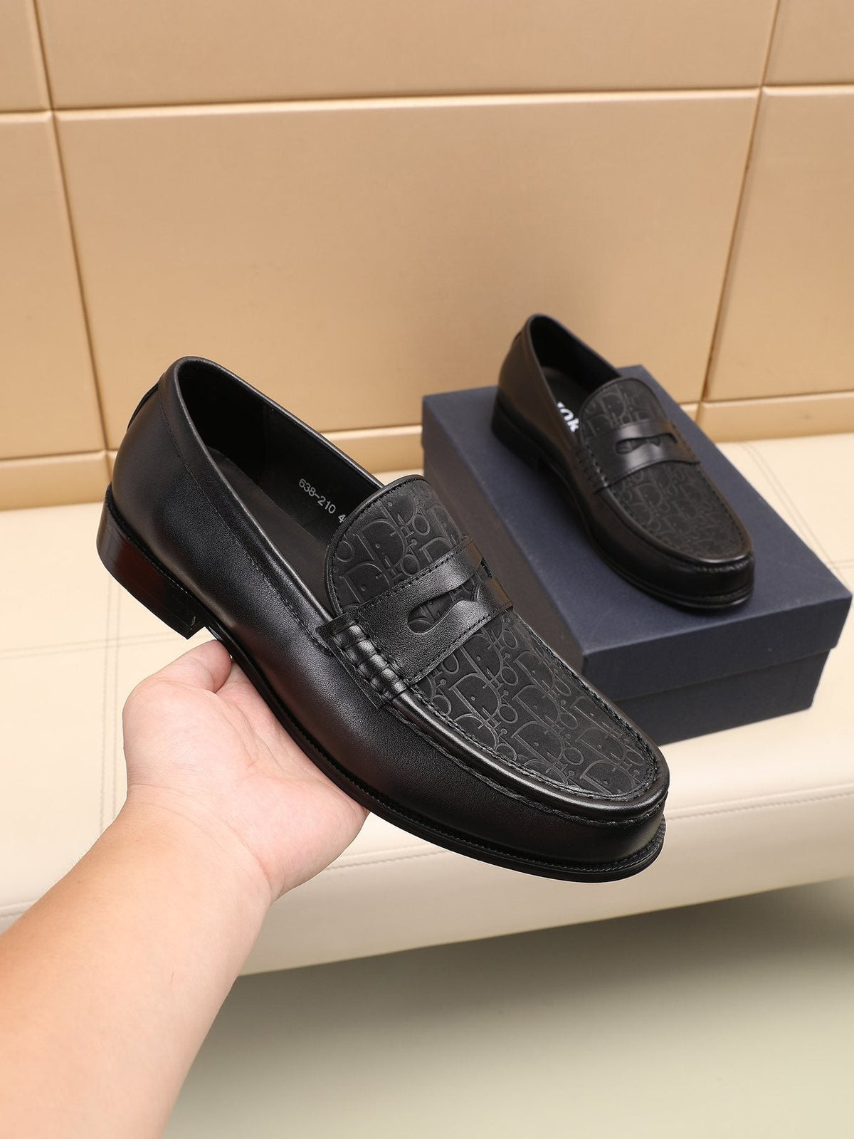 Dior Textured Apron-Toe Loafers