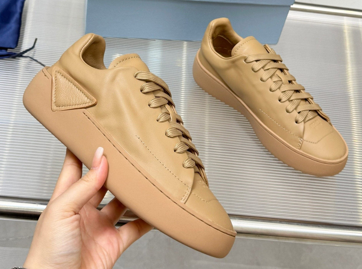 Prada Tonal Tan Low-Top Sneakers