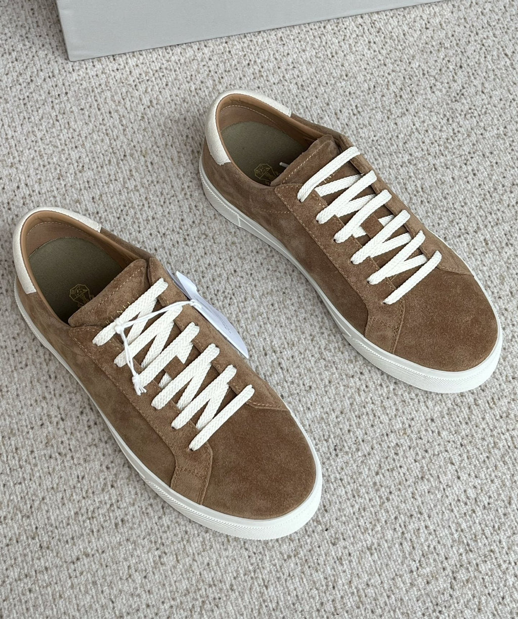 Brunello Cucinelli Men's Off-White Low-Top Sneakers