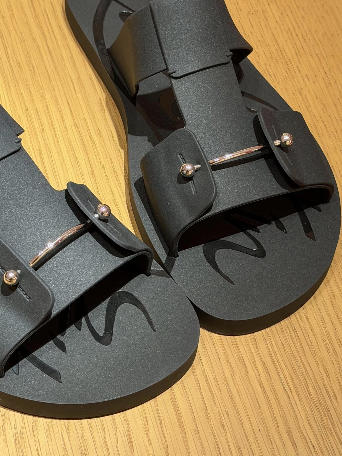 Christian Louboutin Men's Double-Buckle Mules - Black with Red Sole