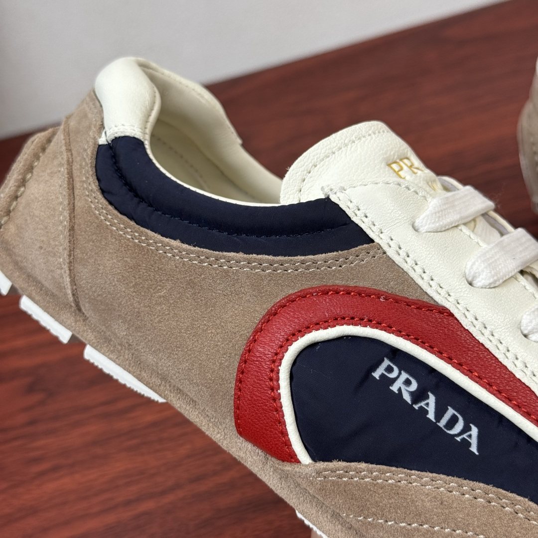 Prada Mesh Panel Low-Top Sneakers - Rubber Sole