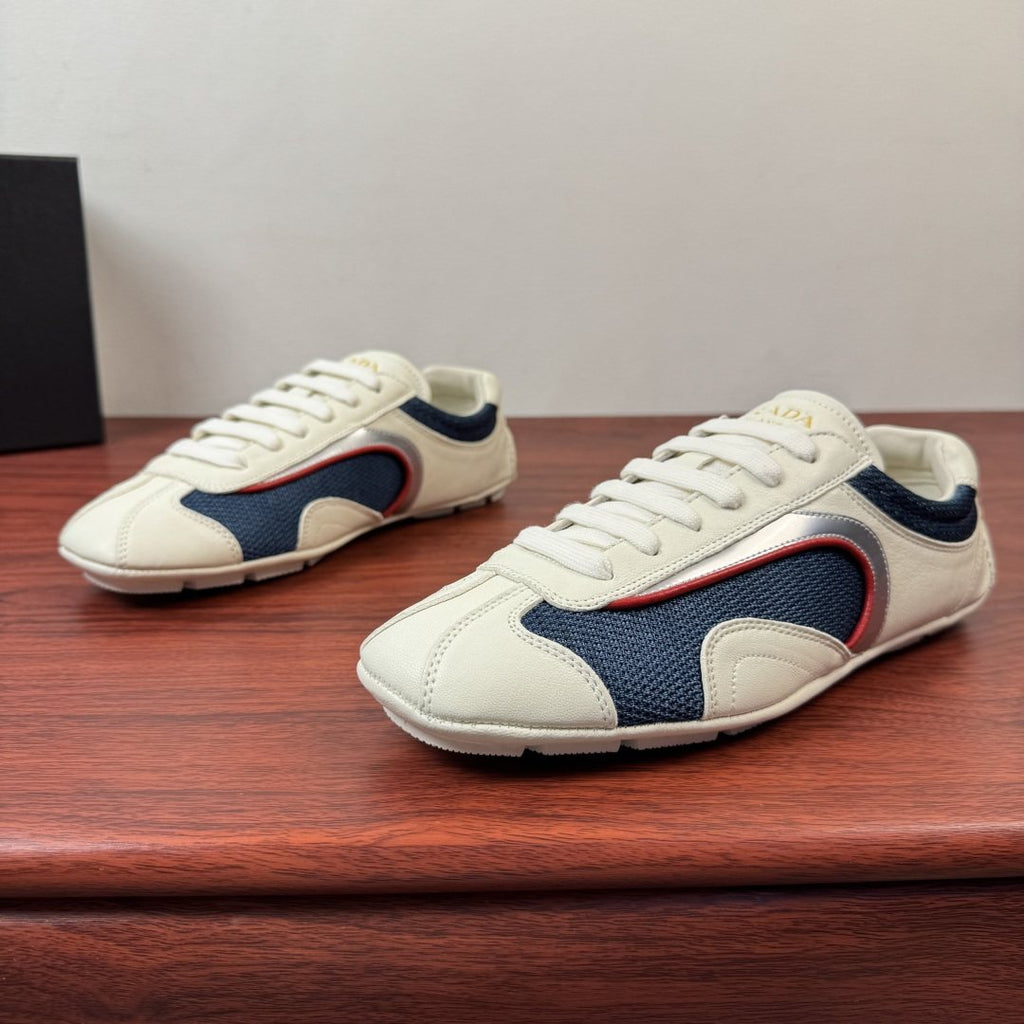 Prada Mesh Panel Low-Top Sneakers - Rubber Sole