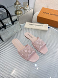 Louis Vuitton Woven Open-Toe Slide Sandals