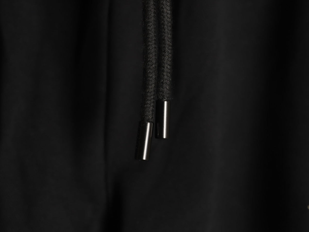 Burberry Equestrian-Emblem Check-Side Shorts - Black