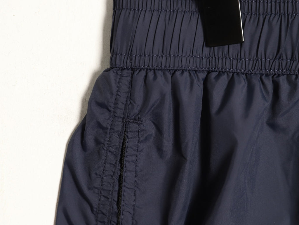 Moncler White-Emblem Drawstring Shorts - Dark Navy